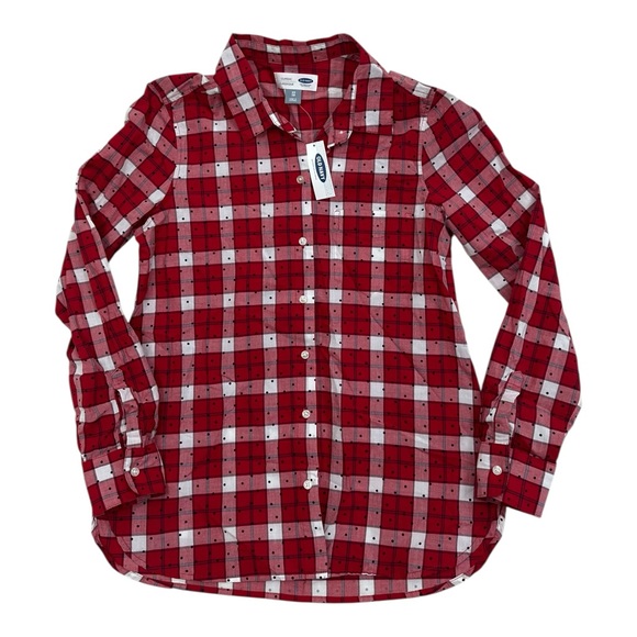Old Navy Tops - Old Navy Red Plaid Button Up NWT - Womens Size XS